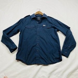 Marc Ecko Shirt Mens Size M Medium Black Button Up Long Sleeve Logo Cotton